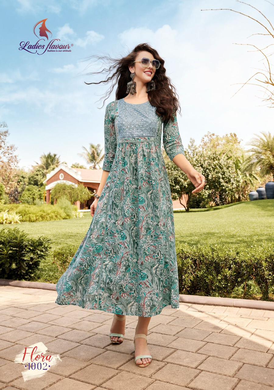 Flora By Ladies Flavour Long Kurti Catalog